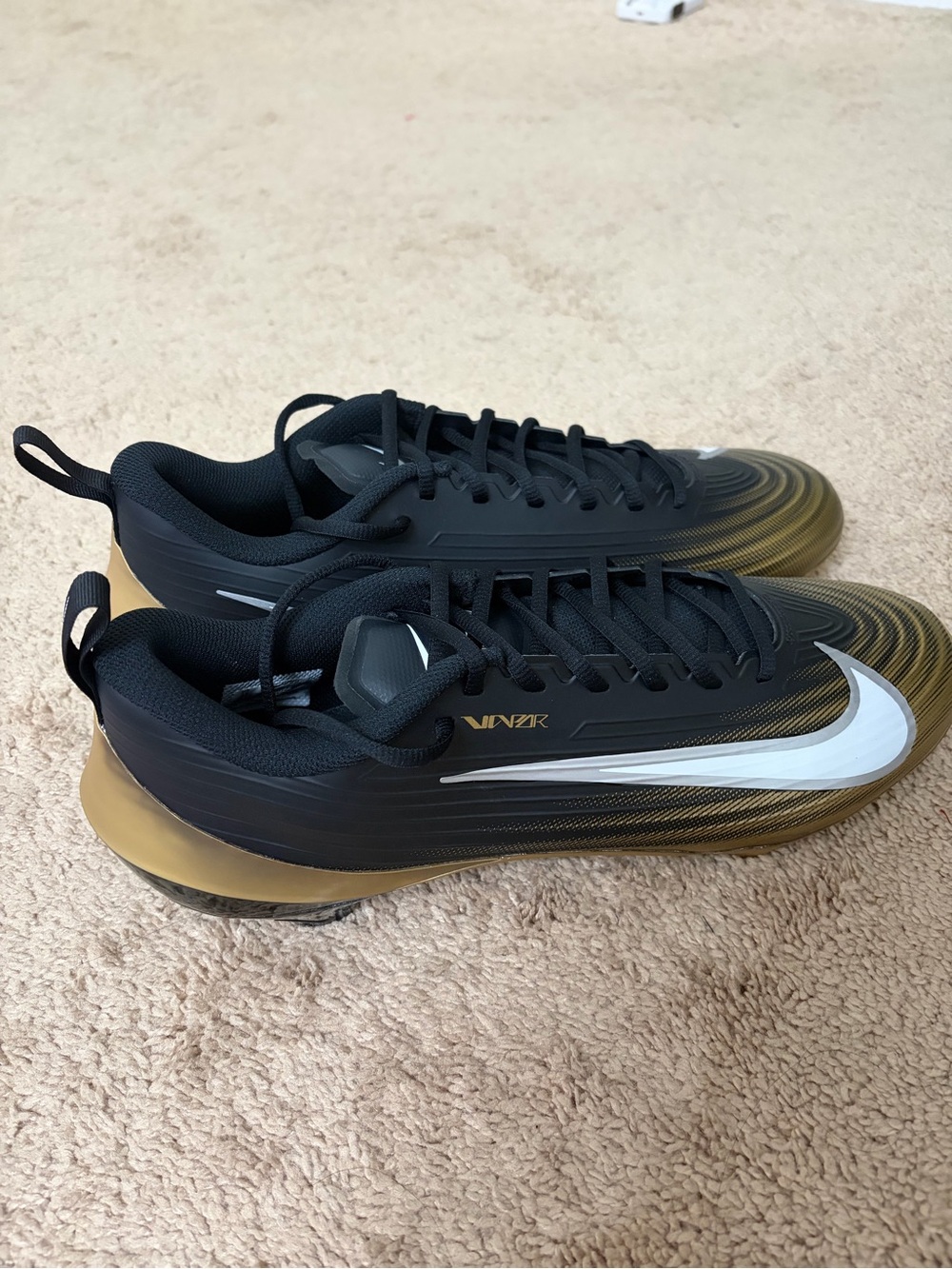 Nike Vapor Edge Speed Men’s Black/Gold Football Cleats
